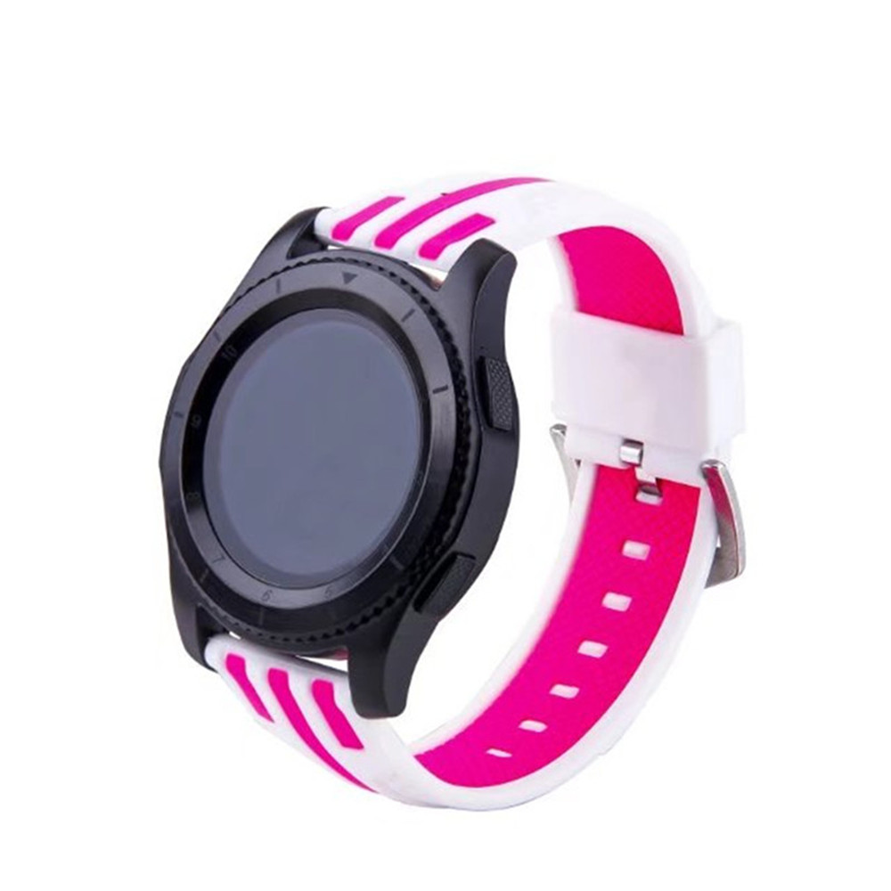 22mm Double Color Striped Silicone Strap for Samsung Gear S3 Frontier / Classic