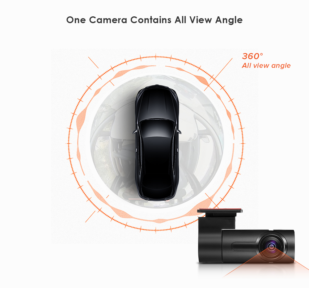 ZEEPIN G6 360 Degree Full View Dash Cam 10m WiFi 270 Degrees Turning Angle Car Driving Recorder