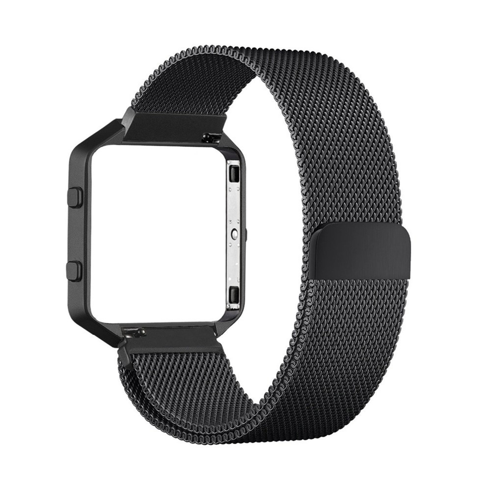 Metal Frame + Milanese Magnetic Loop Stainless Steel Wrist Watch Band for Fitbit Blaze