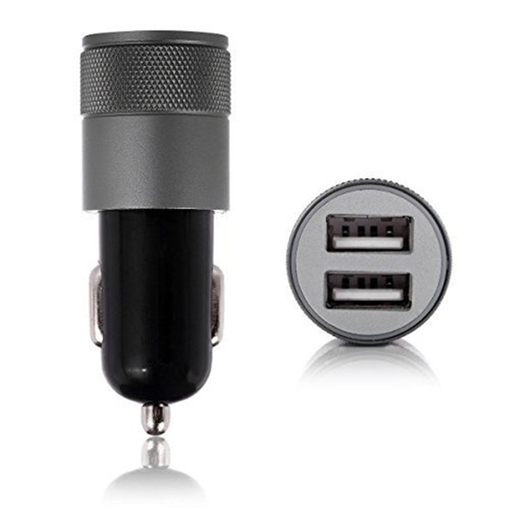 App Car Charger Metal App Double USB Car Charger Aluminum Double Mouth Cables Charger for Car
