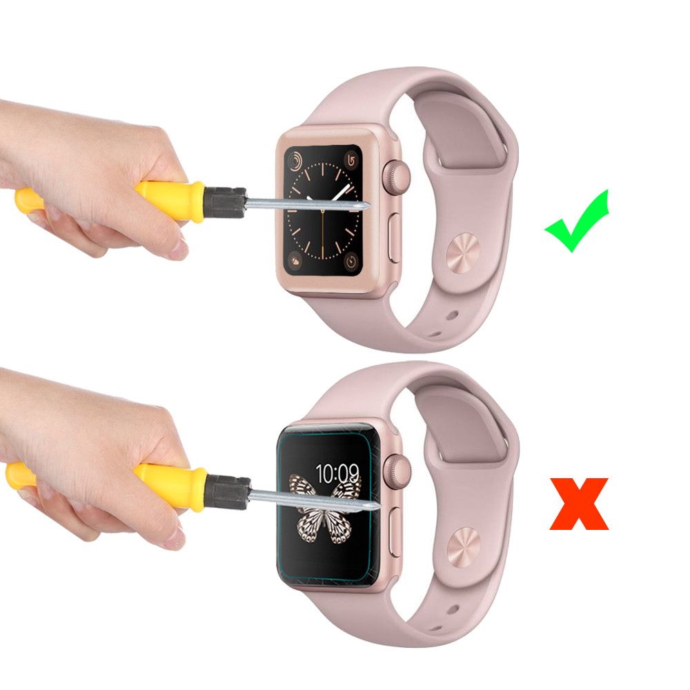 38MM Metal Fully Covering Toughened Glass Film for Apple Watch Series 3 High Quality Glass Protective Film