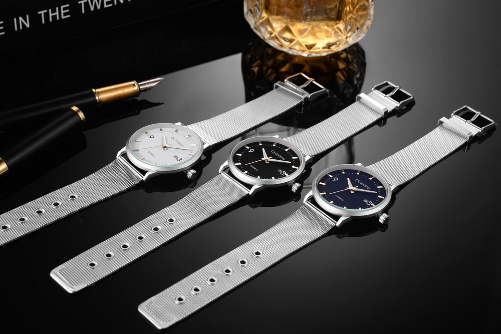 OUKESHI New Style Fashion Men Quartz Stainless Steel Watch