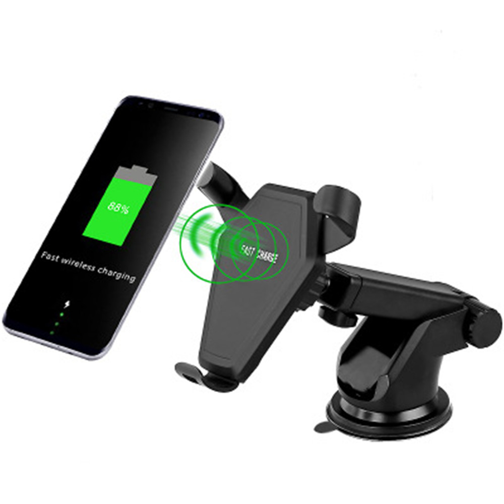 Qi Wireless Car Mount Charger Gravity Linkage Fast Charging for iPhone X 8/8 Plus Samsung Galaxy S8 S6/S7 Edge Note 8
