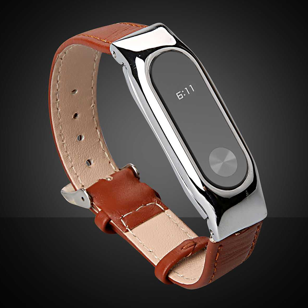 For Mi Band 2 Generation Leather Strap Bands Real Cow Wristband Xiaomi Smart Bracelet Wrist Blet Accessories