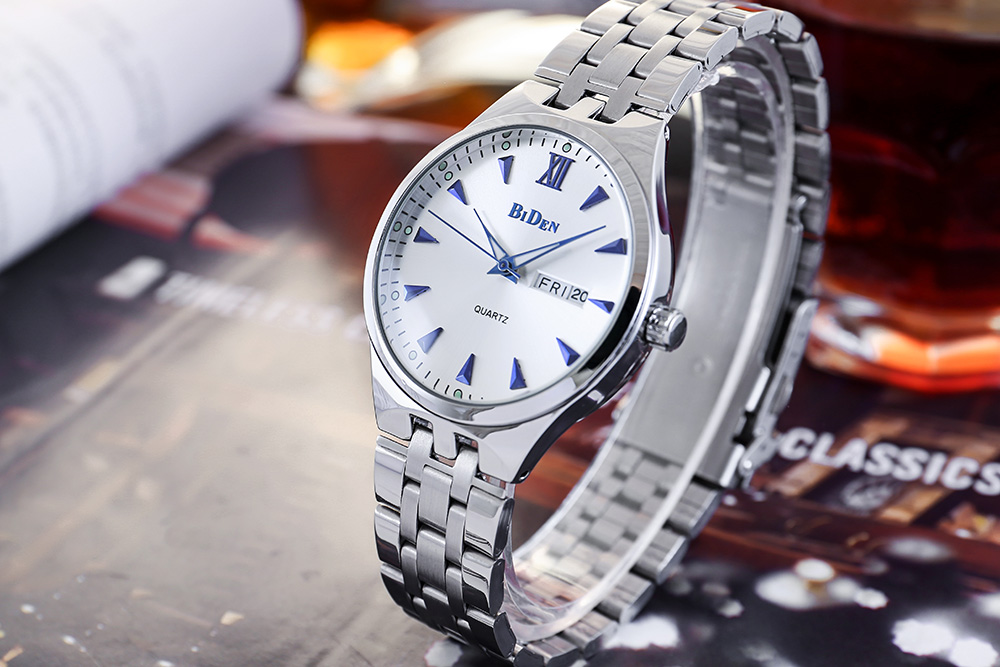 Men Watches Business Waterproof Quartz Watches Men'S Stainless Steel Band Auto Date Wristwatches