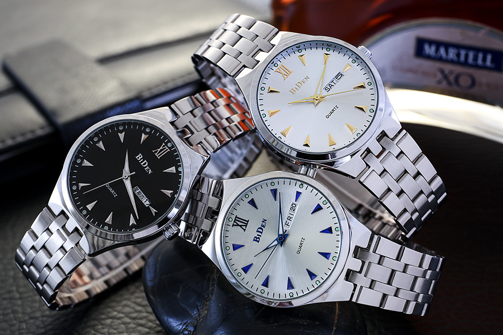 Men Watches Business Waterproof Quartz Watches Men'S Stainless Steel Band Auto Date Wristwatches