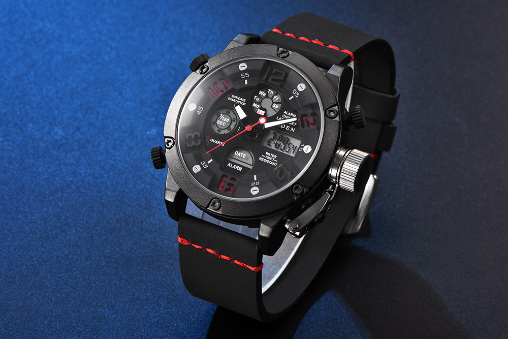 BIDEN Watches Men Analog Quartz Digital Watch Waterproof Sports Watches for Men Silicone LED Electronic Watch