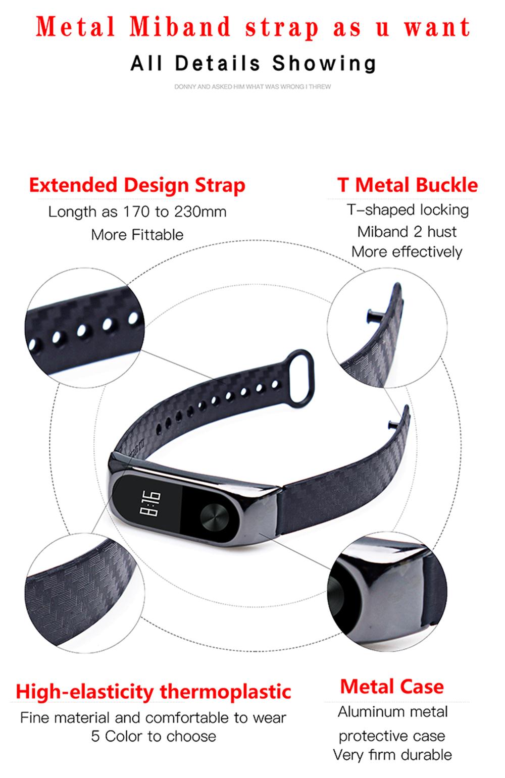 Metal Case Colorful Strap Wristband Replacement Smart Band Accessories For Mi Band 2