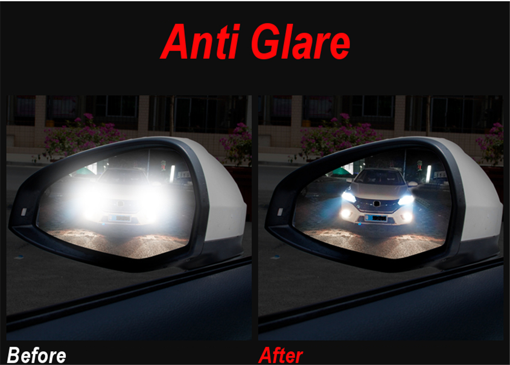 2Pcs Car Anti Fog Rainproof Rear View Mirror Window Protective Film Nano Coating