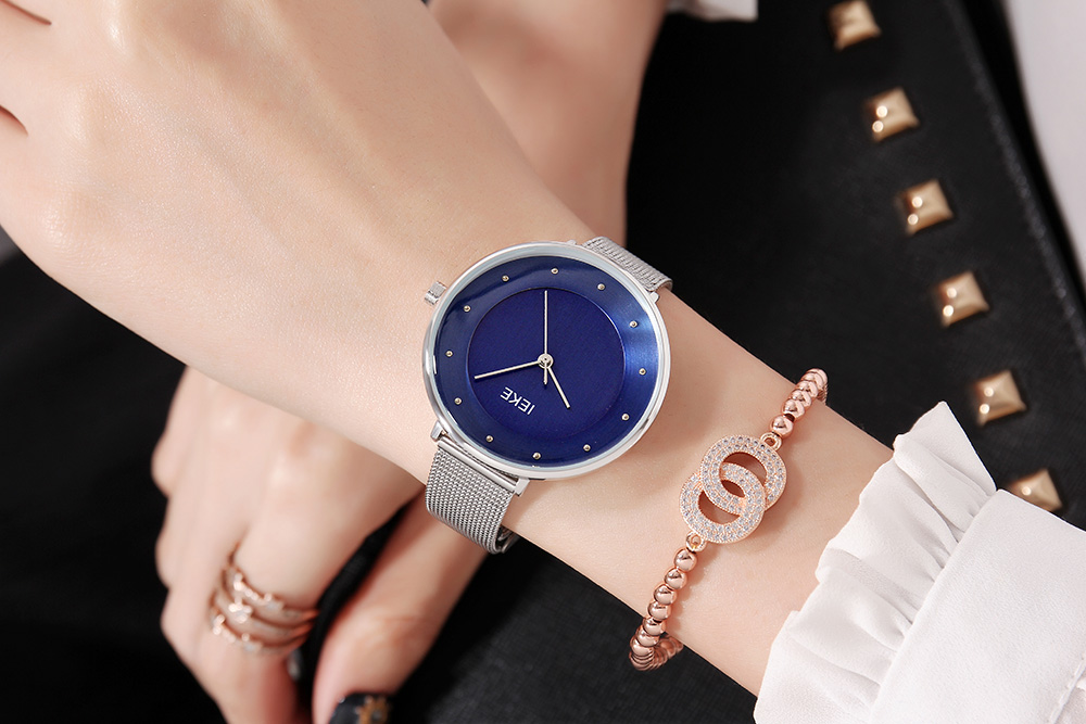 IEKE 88001 Women Watches Brand Top Luxury Ultrathin Casual Rose Gold Quartz Wristwatches Relogio Feminino Montre Femme