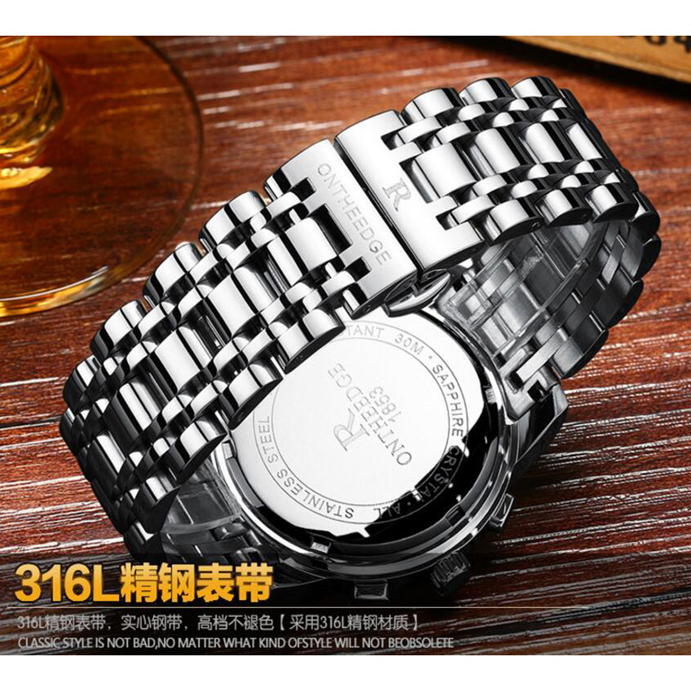 Mens Luxury Gold Wristwatches Male Brand Watches Quartz Man Clocks Waterproof Stainless Steel Fashion Business Luminous