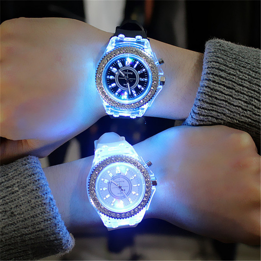 Geneva Led Light Flash Luminous Watch Personality Trends Students Lovers WristWatch