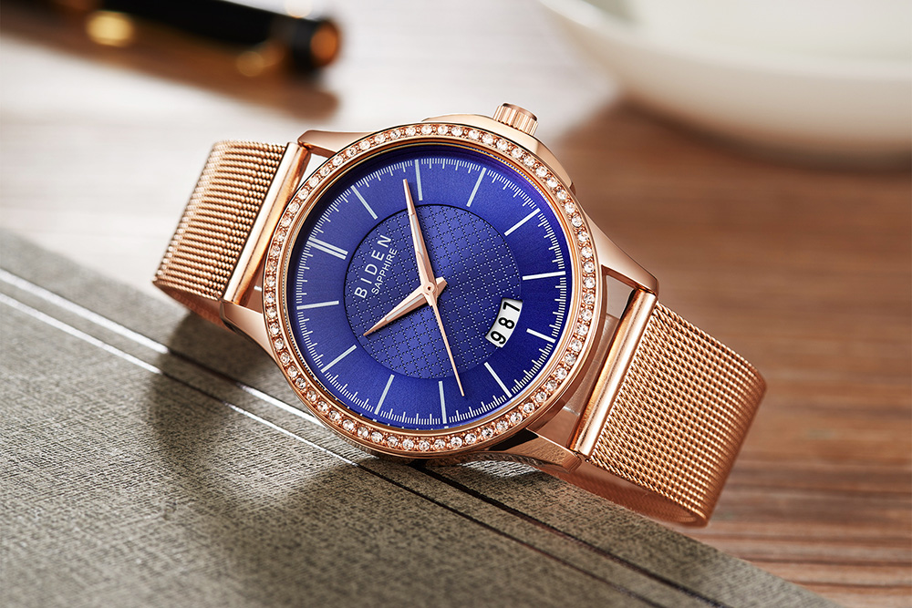 BIDEN New Fashion Watch Women Luxury Top Brand Casual Quartz Watch for Ladies Royal Blue Girl Dress Clock Relojes Mujer