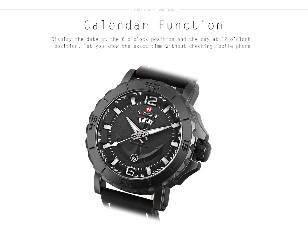 NAVIFORCE 9122 Male Quartz Watch Date Day Display Men Wristwatch