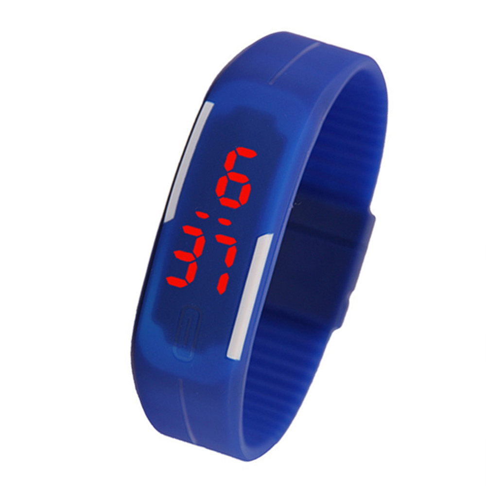 Silicone Rubber Gel Jelly Unisex LED Wrist Watch Bracelet Unisex