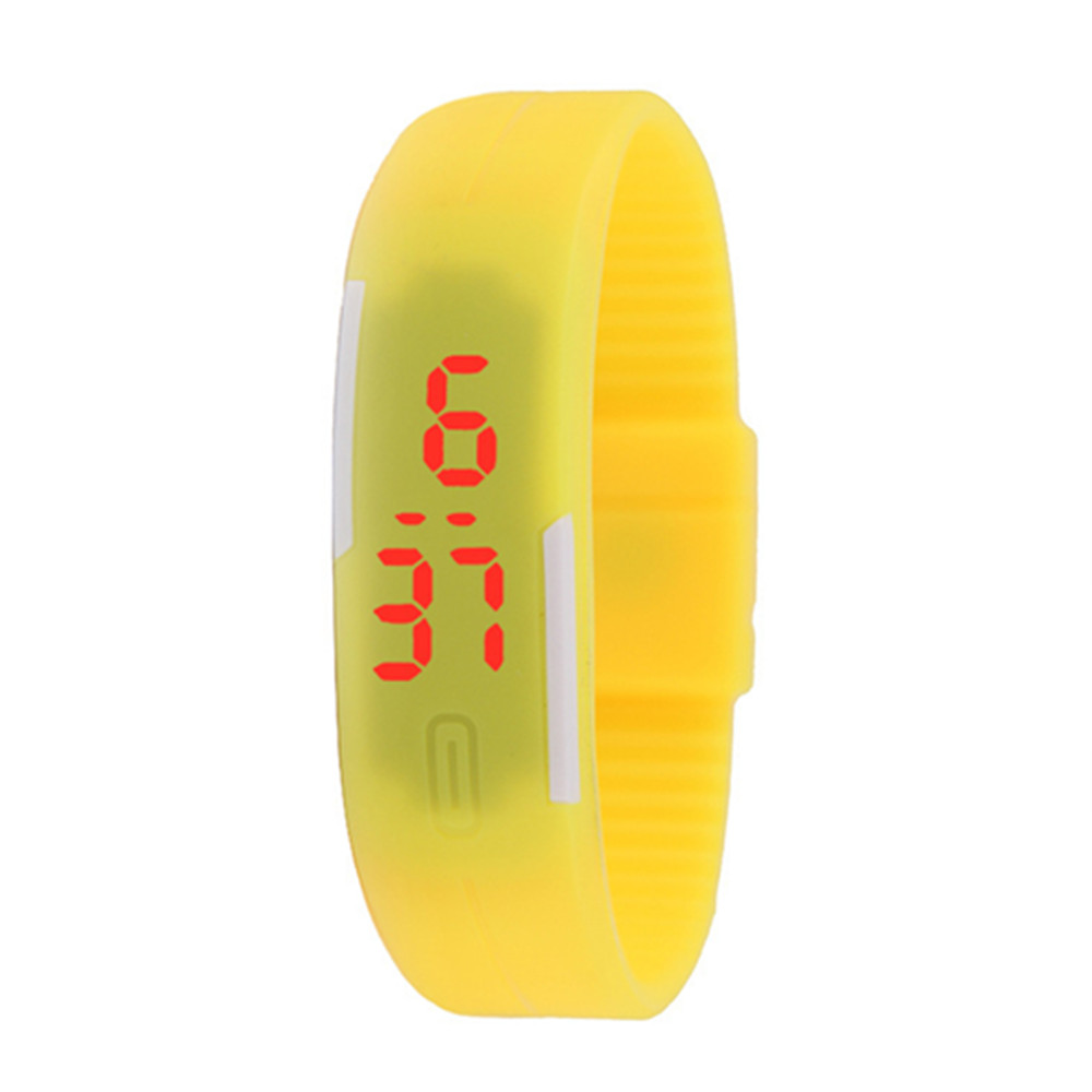 Silicone Rubber Gel Jelly Unisex LED Wrist Watch Bracelet Unisex