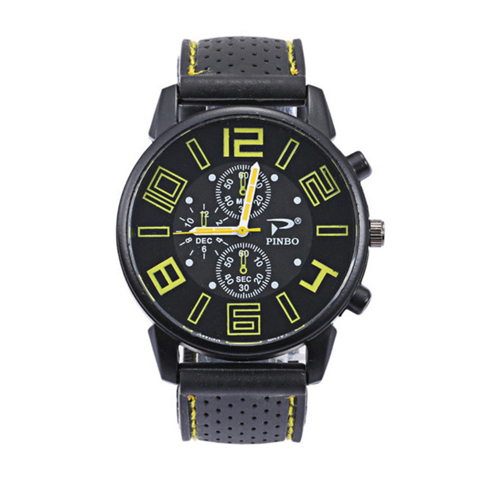 Casual Quartz Analog Silicone Stainless Steel Dial Sports WristWatch