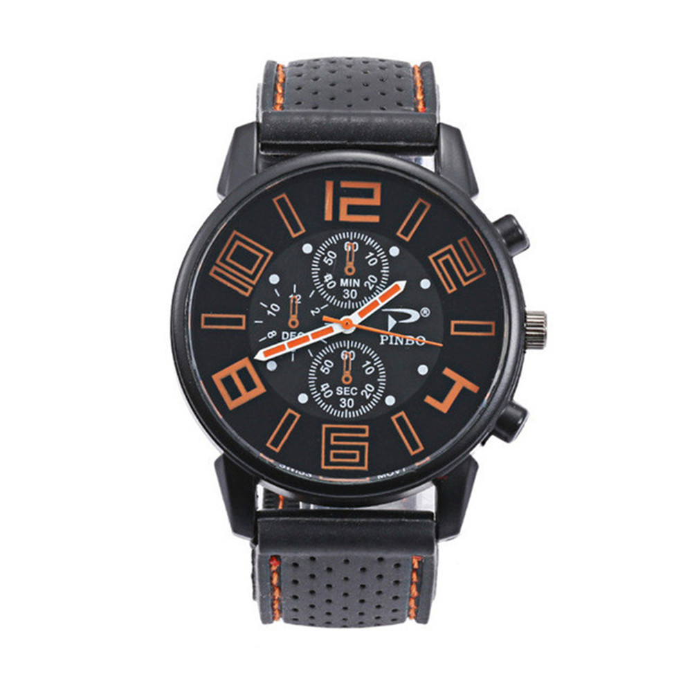 Casual Quartz Analog Silicone Stainless Steel Dial Sports WristWatch