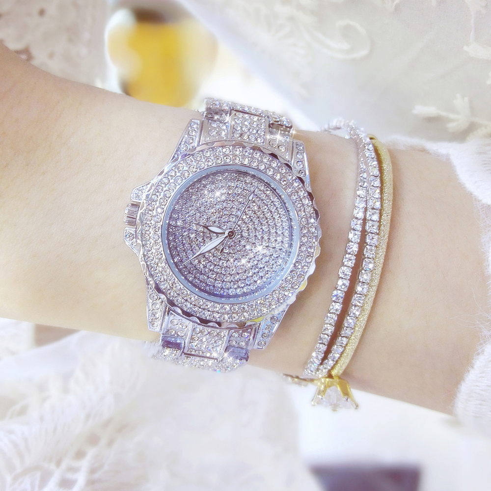 LadiesWomen Fashion Brand Casual Rhinestone Diamond Dress Waterproof Quartz watch