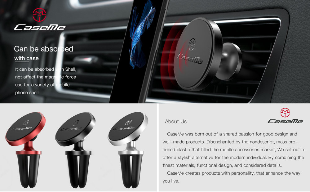 Magnetic Phone Holder, CaseMe 360 Degree Rotatable Car Air Vent Phone Holder, Magnetic Car Mounts, Phone Mount