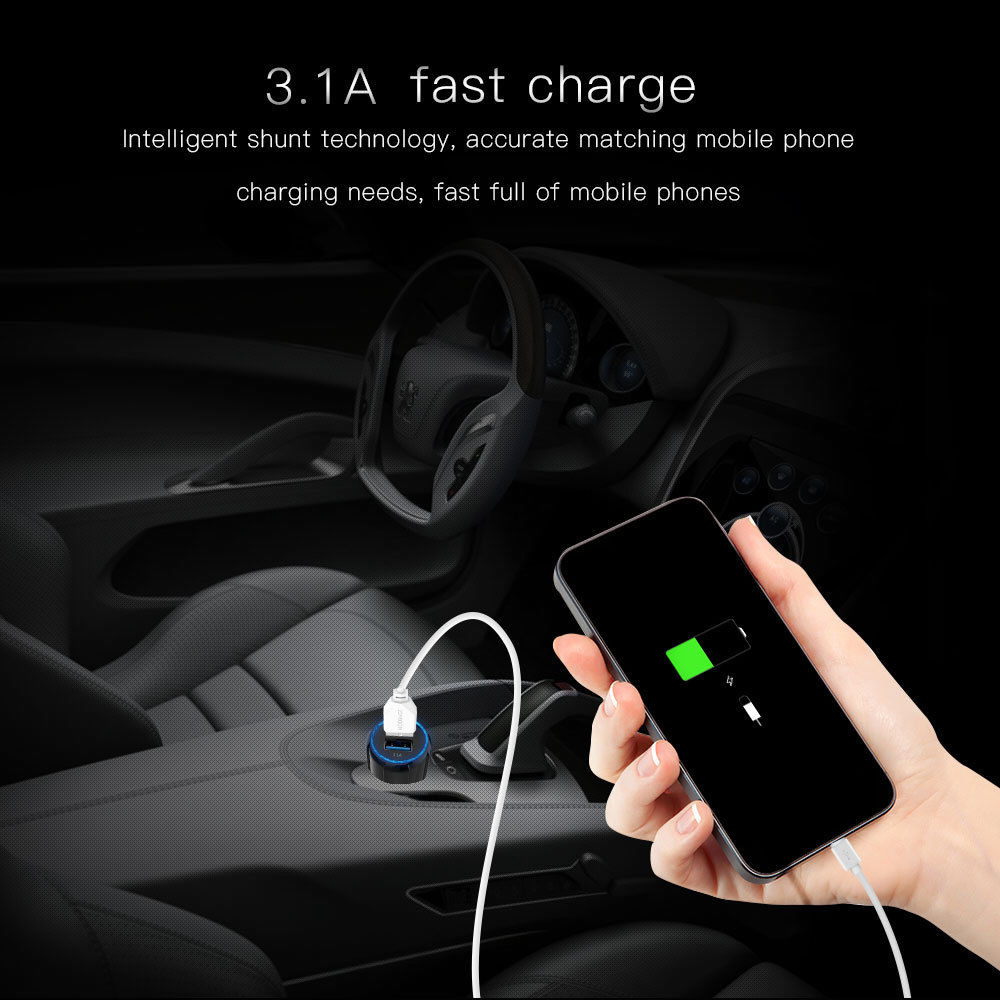 Quick Charge Adaptive 5V/3.1A Dual USB Fast Car Charger