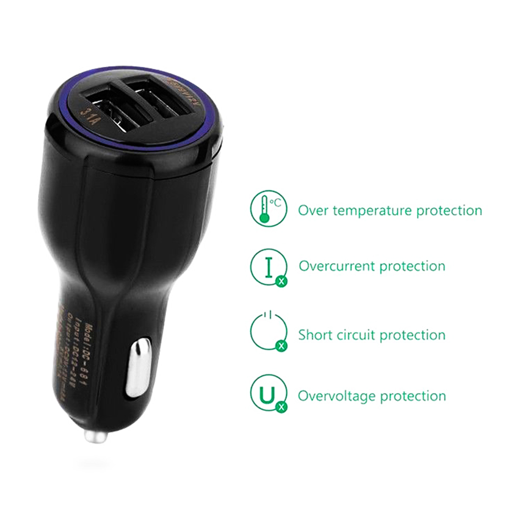 Quick Charge Adaptive 5V/3.1A Dual USB Fast Car Charger