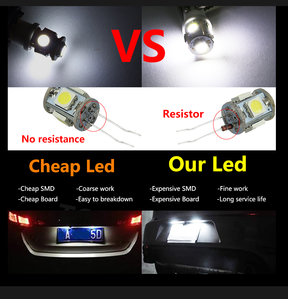 20PCS White Red Blue Ice blue Green Yellow Pink T10 WEDGE 5050 SMD 5 LED bulb License Plate Tags & Interior Light
