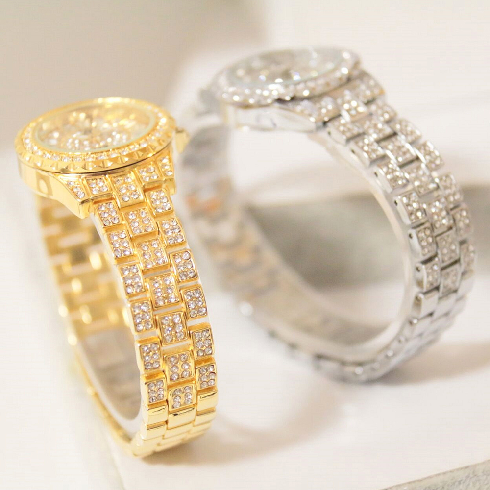 Womens Top Brand Luxury Luminous Pave Fashion Bracelet Watch