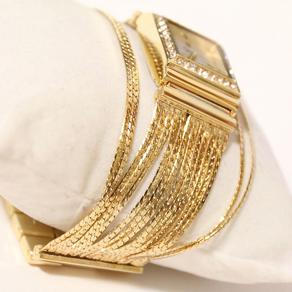 Luxury Brand Gold Women Bracelet Ladies Waterproof Fashion Dress Watch Women Clock