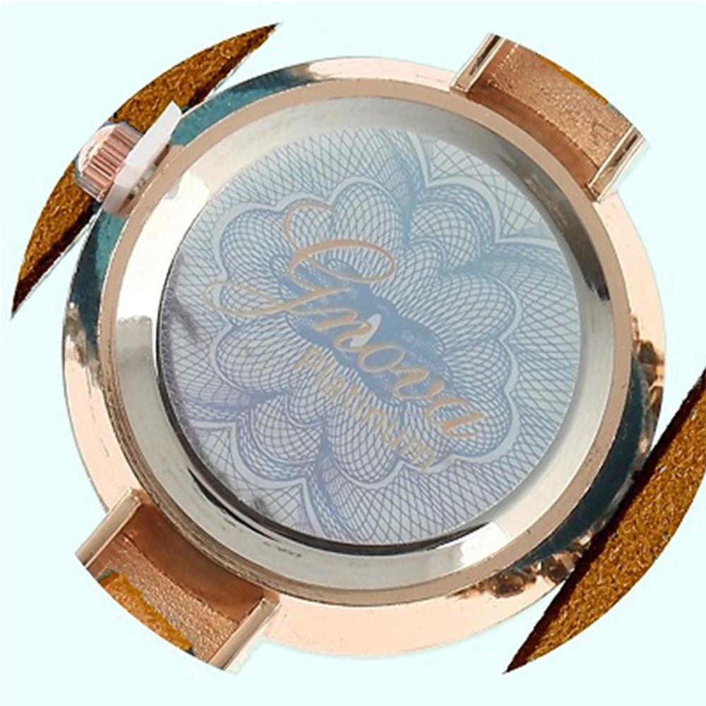 Top Quality Genuine Leather Bracelet Women Triple Retro Strap Vintage Gear Dial Fashion Wrist Watch