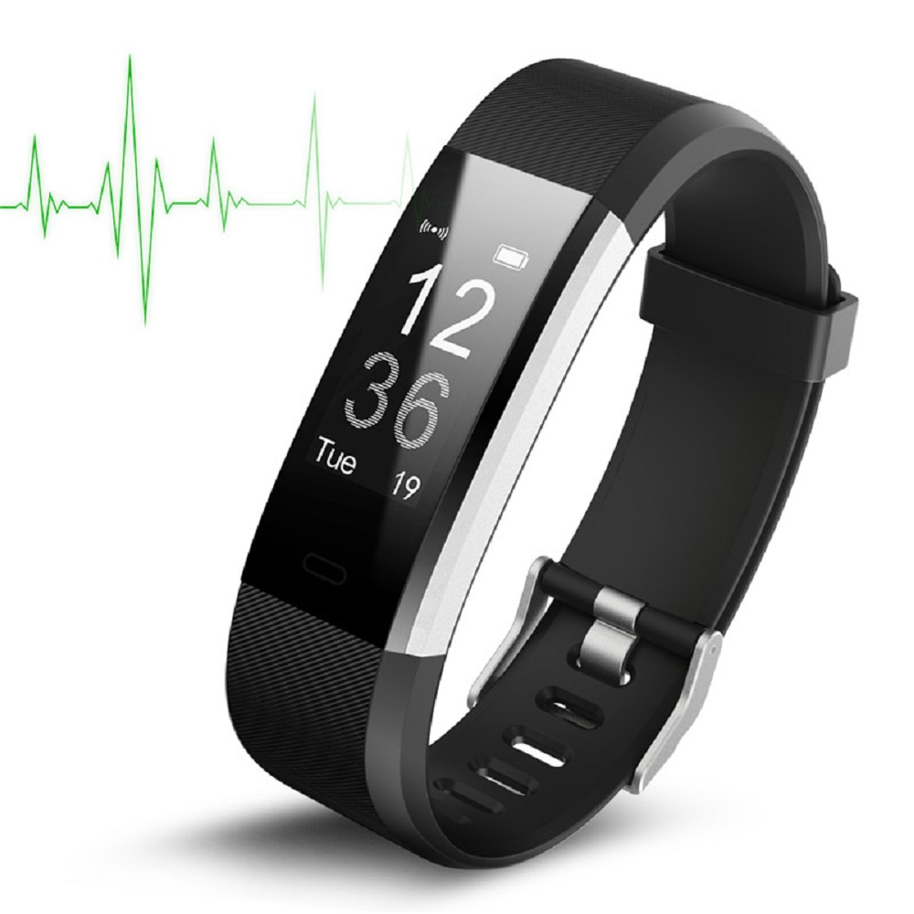 ID115 PLUS Smart Bracelet GPS Fitness Tracker Watches Band Heart Rate Monitor Step Counter Alarm Clock Wristband