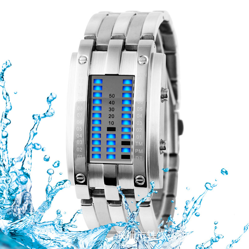 Fashion Stainless Steel LED Digital Waterproof Wrist Watches