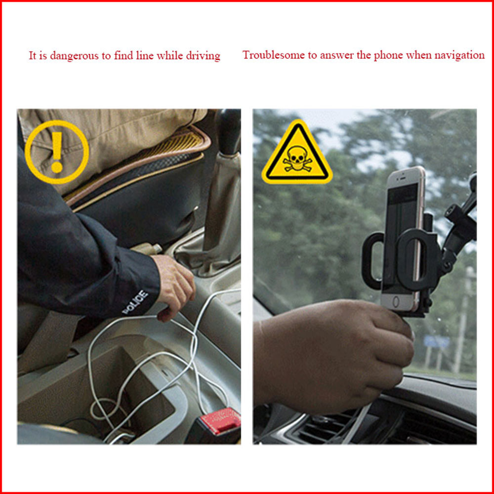 Car Charger 180 Degree Adjustable Wireless Magnetic Charging Mount Holder Cradle