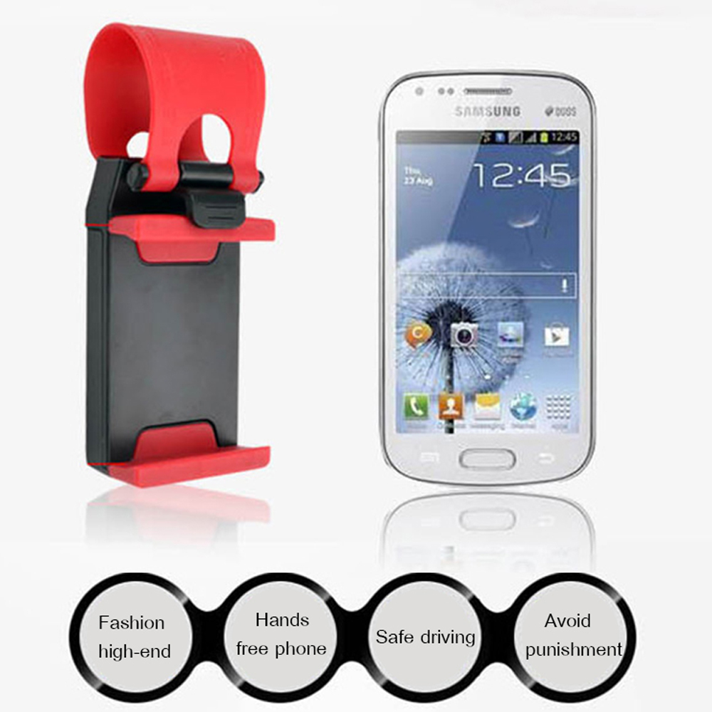 Universal Car Steering Wheel Clip Mount Holder for iPhone 8 7 7Plus 6 6s Samsung Huawei Mobile Phone GPS