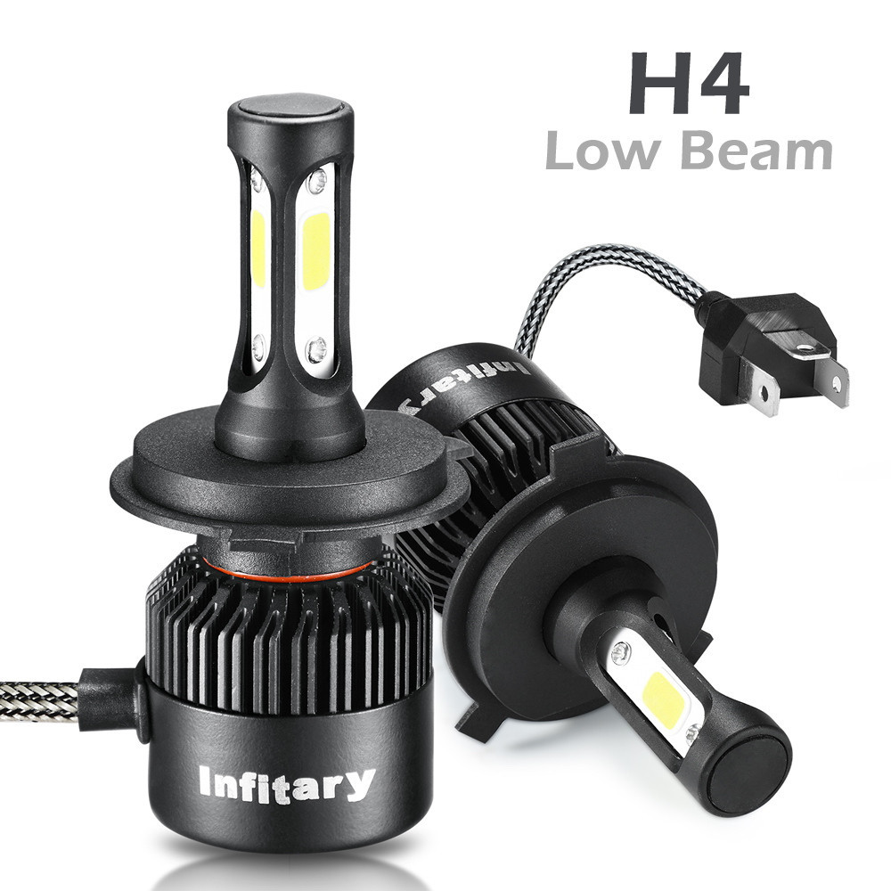 Infitary H4 LED Headlight Bulbs Auto Headlamp Hi-Lo Beam 72W 8000LM