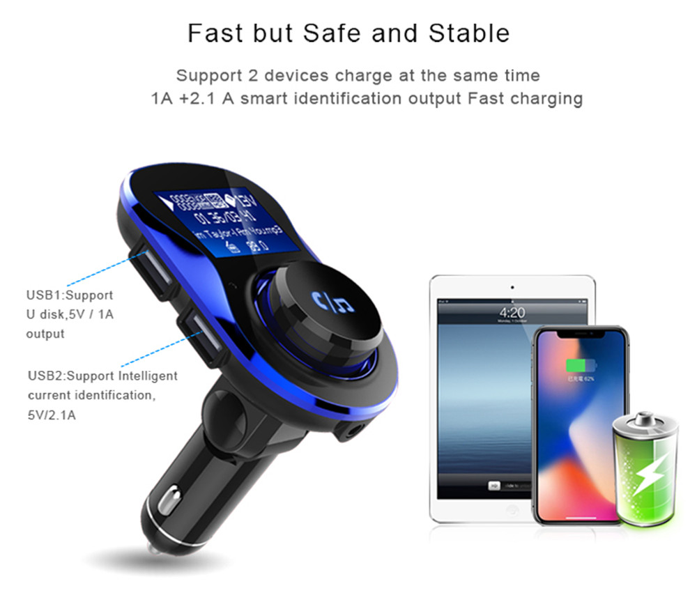SpedCrd BC28 Bluetooth Car Kit Hands Free Wireless FM Transmitter Car MP3 Player