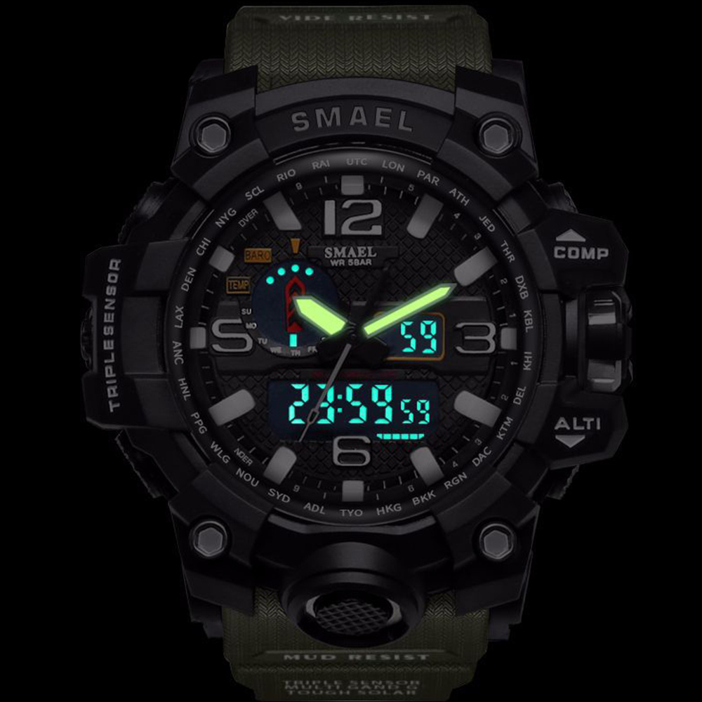Mens Sports Watches LED Digital Clock Fashion Casual Watch Digital 1545 Relogio Militar Clock Men Sport Watch