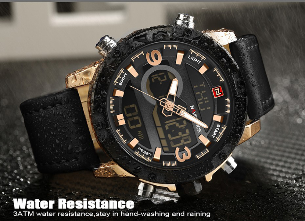 Naviforce 9097 Men's Dual Display Luminous Multifunctional Waterproof Sports Watch