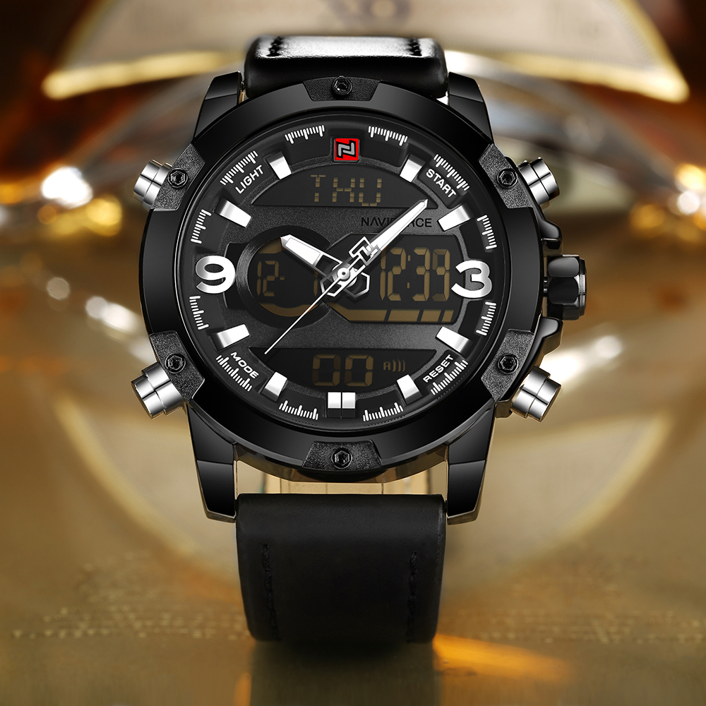 Naviforce 9097 Men's Dual Display Luminous Multifunctional Waterproof Sports Watch
