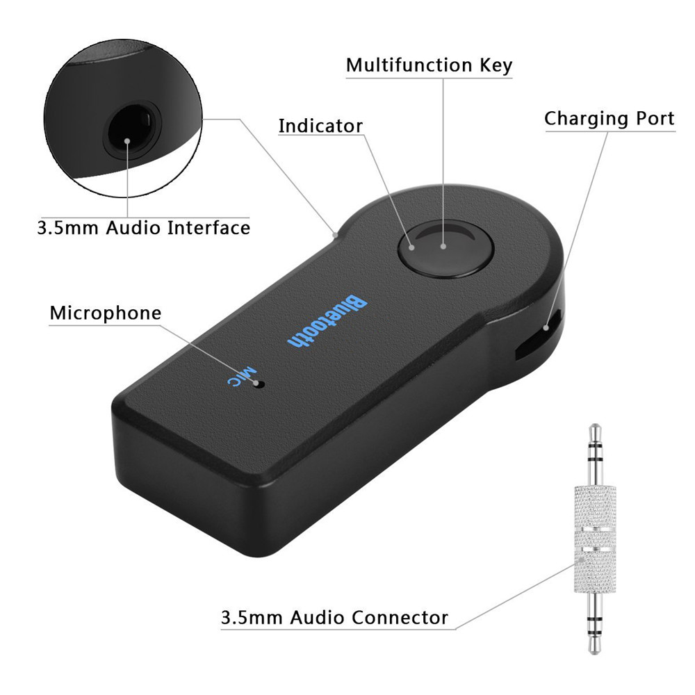 3.5mm Bluetooth Audio Music Wireless Adapter Car for Speaker Headphone
