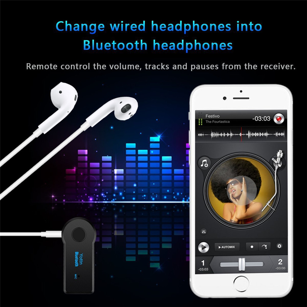 3.5mm Bluetooth Audio Music Wireless Adapter Car for Speaker Headphone