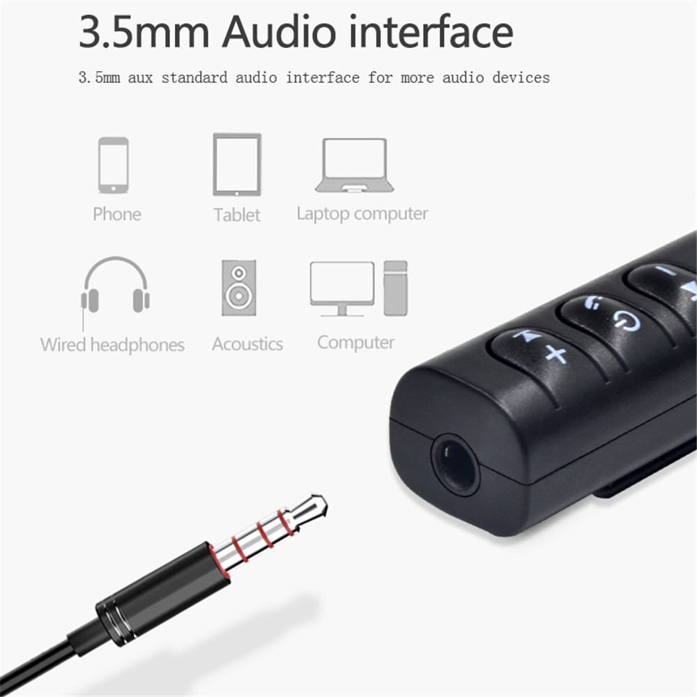 Car Bluetooth 3.5mm Jack Hand Free Speaker Music Aux