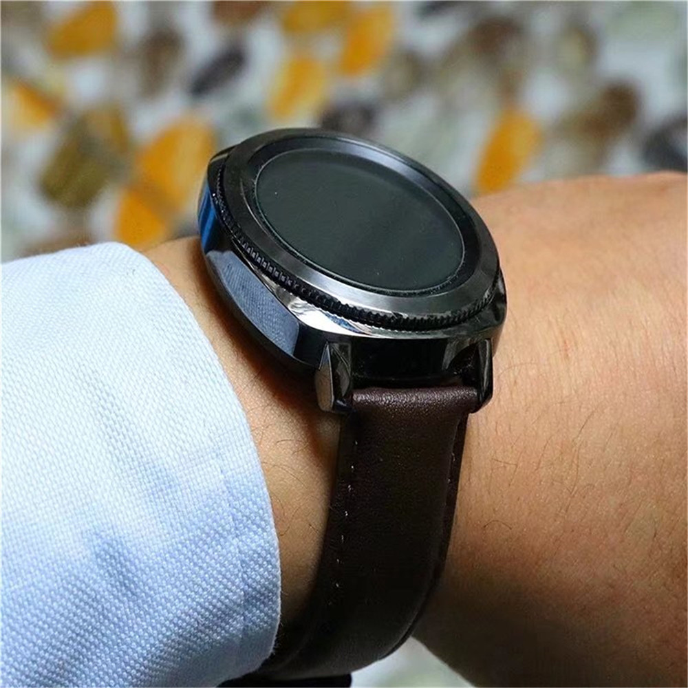 Genuine Leather Watch Band Strap 20mm for Samsung Gear Sport / S2 Classic / Huawei