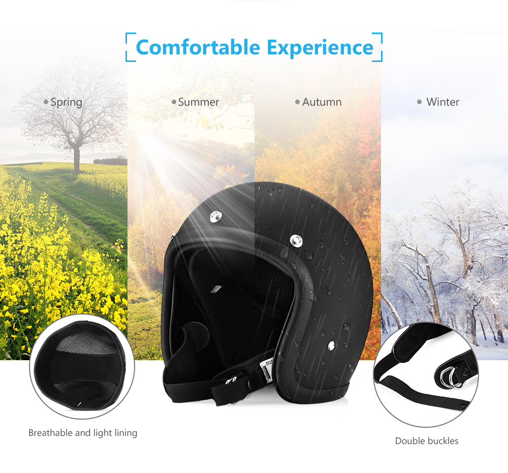 T001 Motorcycle Open Face Helmet Vintage Style for Riding