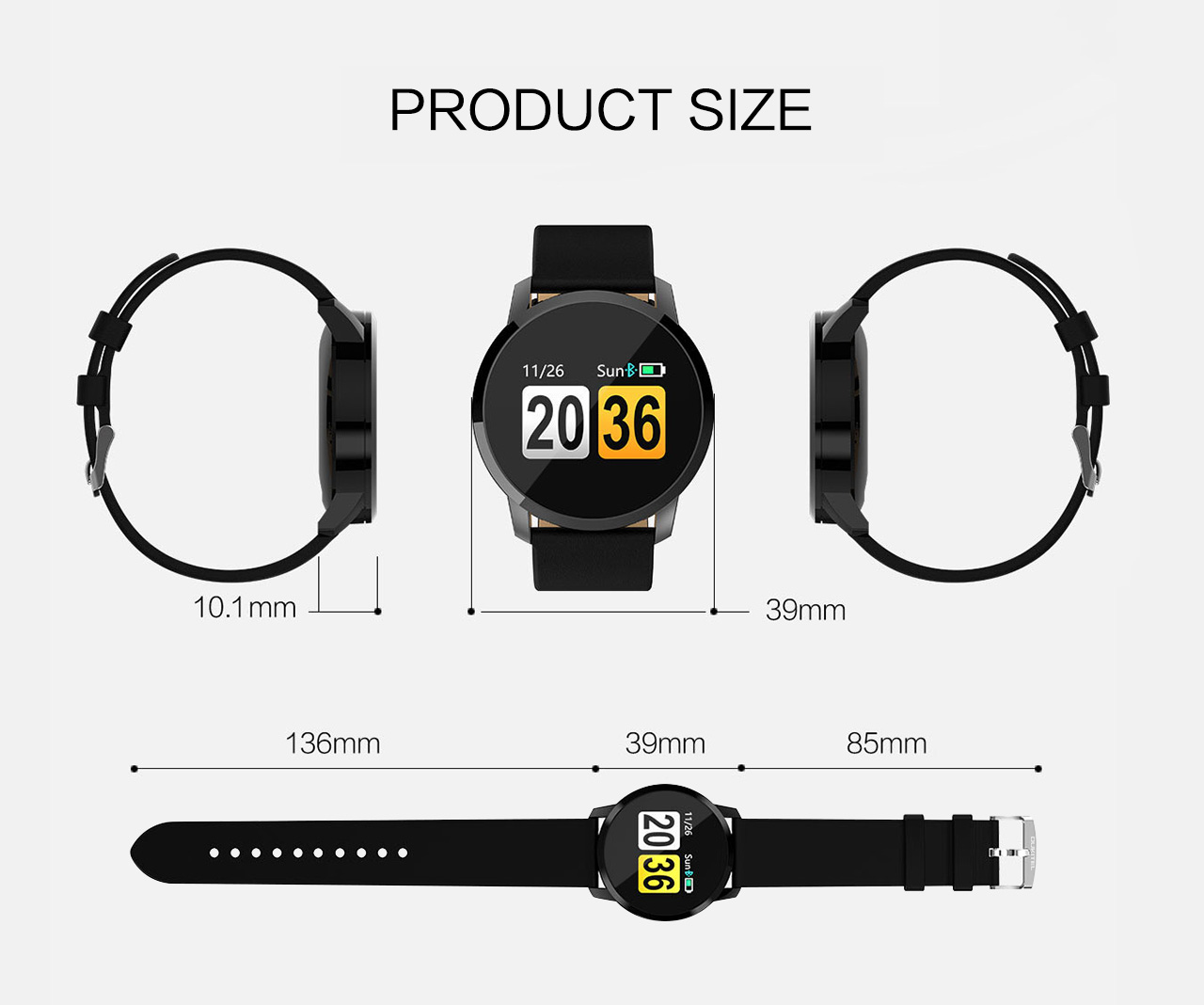 OUKITEL W1 Smart Watch Heart Rate / Blood Pressure / Sleep Monitor Funny Game Drink Water Reminder Touch Screen 150 Days Long Standby Time