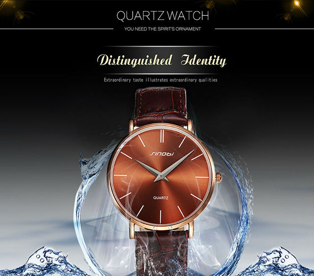 SINOBI 9140Men's Fashion Ultra-thin Quartz Waterproof Watch