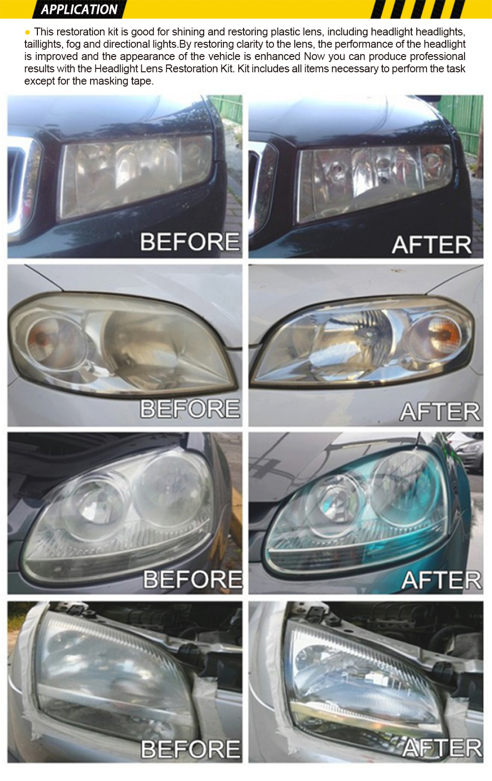 LOCBONDSO Car DIY Headlight Scratch Manumotive Restoration Kit Repair Tool
