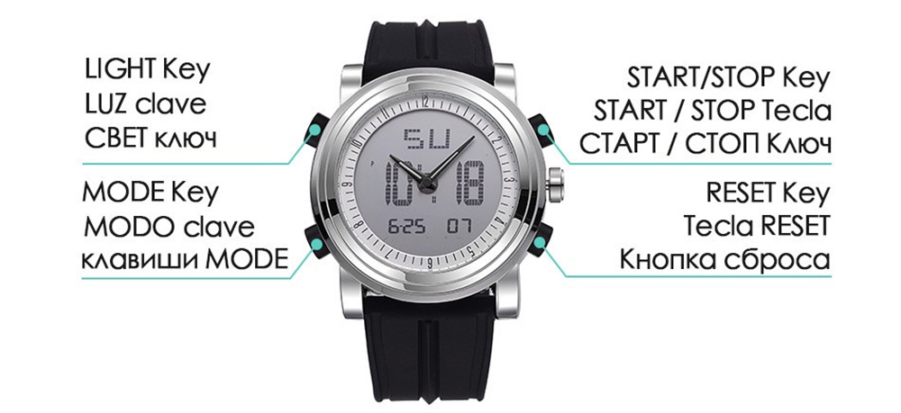 SINOBI Sports Digital Men Wrist Watches Date Waterproof Chronograph Watch