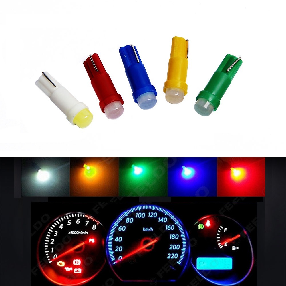 T5 LED Car Dashboard Light Instrument Automobile Door Wedge Gauge COB 10PCS