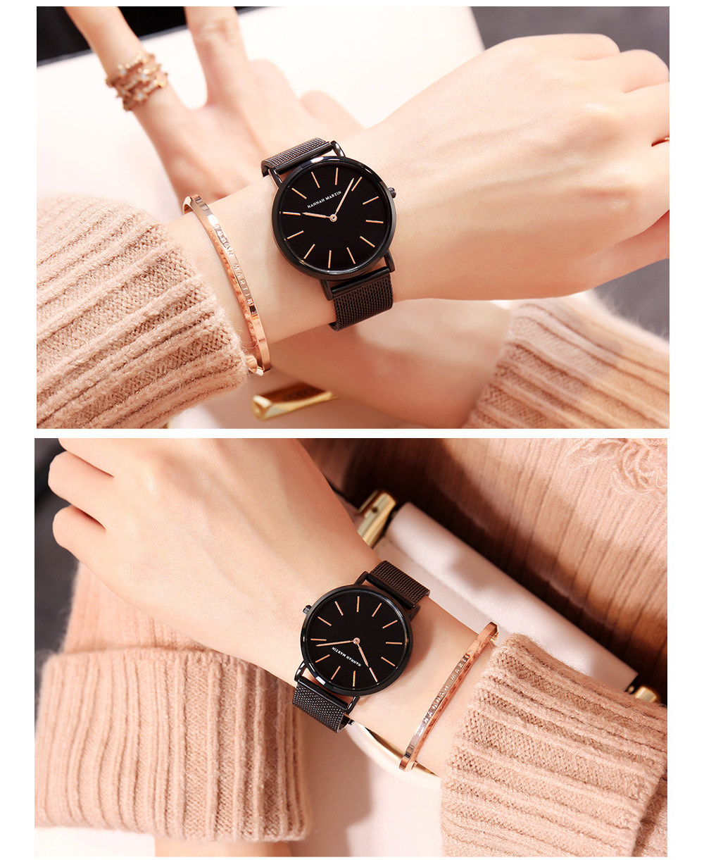 Fashion Furnace Gold Plating Waterproof Women Steel Wrist Watch